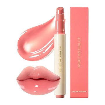 Nature Republic HONEY MELTING LIP (02 FIG) SOFT LIP STICK, Hydrating jelly Gloss, Moisturizing balms, Sheer tint, Shine & Nude, Glowy Finish, korean make up