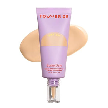 Tower 28 Beauty SunnyDays SPF 30 Tinted Mineral Sunscreen - For Sensitive Skin - 2-in-1 Facial Broad Spectrum UVA/UVB Protection + Foundation - Shade 15 MELROSE